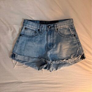 One Teaspoon Light Blue Vintage Distressed Denim Cutoffs
